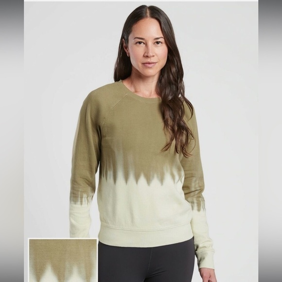 Athleta Tops - 🔥Athleta - Olive Dip Dye Sweatshirt - 1X